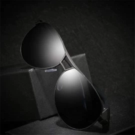 Aviator Men's Sunglasses Polarized Coating Travel BRAND DESIGN Classic Mirror Sun Black - Gray - CS18XE0S9M4 $22.58