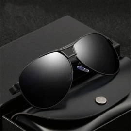 Aviator Men's Sunglasses Polarized Coating Travel BRAND DESIGN Classic Mirror Sun Black - Gray - CS18XE0S9M4 $22.58