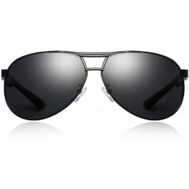 Aviator Men's Sunglasses Polarized Coating Travel BRAND DESIGN Classic Mirror Sun Black - Gray - CS18XE0S9M4 $22.58