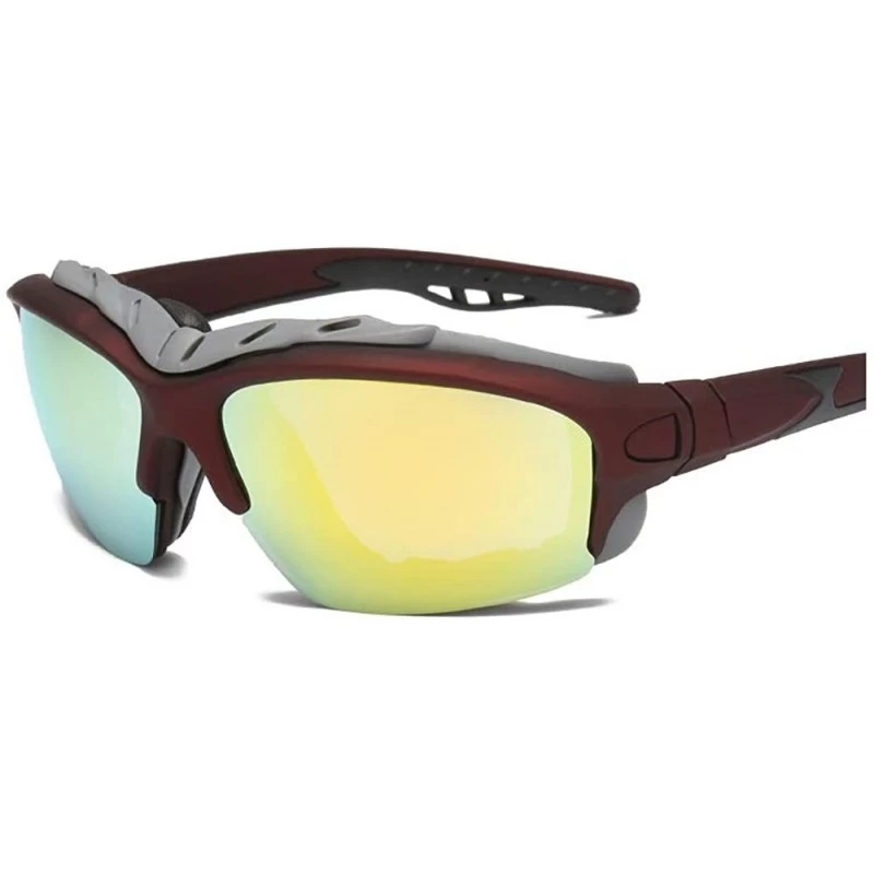 Goggle Polarized Sunglasses Protection Comfortable Designer - Gold Mirrored - CJ18KQZ0DEN $13.10
