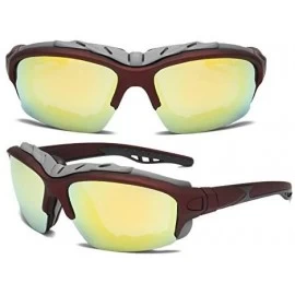 Goggle Polarized Sunglasses Protection Comfortable Designer - Gold Mirrored - CJ18KQZ0DEN $13.10