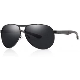 Aviator Men's Sunglasses Polarized Coating Travel BRAND DESIGN Classic Mirror Sun Black - Gray - CS18XE0S9M4 $22.58