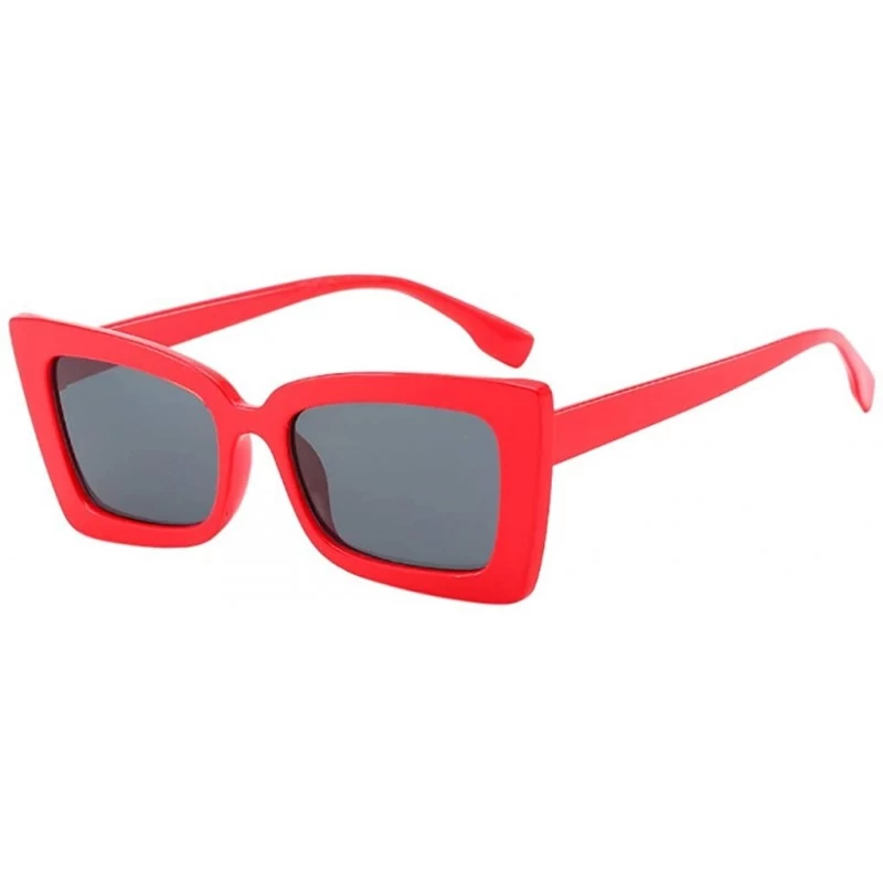 Rectangular Adult Irregular Eye Sunglasses-Retro Eyewear Fashion Radiation Protection - D - CL18OA4O25M $7.34