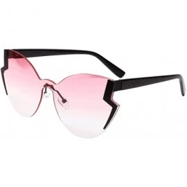 Rimless Rimless Sunglasses Oversized Colored Transparent Round Eyewear Retro Eyeglasses for Women Men - CL1943K2ZXQ $12.85
