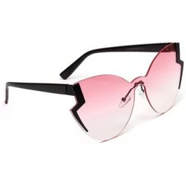 Rimless Rimless Sunglasses Oversized Colored Transparent Round Eyewear Retro Eyeglasses for Women Men - CL1943K2ZXQ $12.85