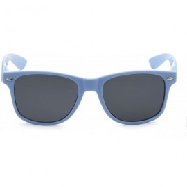 Wayfarer Sunglasses Classic 80's Vintage Style Design - Light Blue- Smoke Lenses (Retro Optix) - C612HRQOJBH $7.96