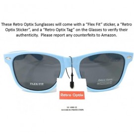 Wayfarer Sunglasses Classic 80's Vintage Style Design - Light Blue- Smoke Lenses (Retro Optix) - C612HRQOJBH $7.96