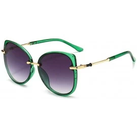 Cat Eye Retro sunglasses fashion cat eye sunglasses - Green Frame Gradually Gray - CA1999LNE08 $44.08