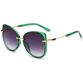 Cat Eye Retro sunglasses fashion cat eye sunglasses - Green Frame Gradually Gray - CA1999LNE08 $18.22