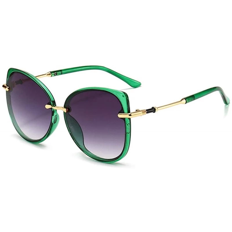 Cat Eye Retro sunglasses fashion cat eye sunglasses - Green Frame Gradually Gray - CA1999LNE08 $18.22