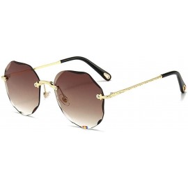 Rimless Rimless and Cut-Edge Sunglasses for Women with Polygonal Ocean Pieces - 5 - CC198SHR6LK $56.20