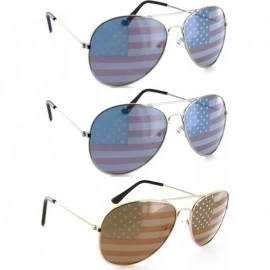Square Classic Air Force Aviator Sunglasses Men Women Fashion Eyewear - 2 Silver / 1 Gold - CQ11KTB4Q7P $19.07