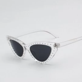 Cat Eye Lady Hip-hop Rock Small Cat Sunglasses Men Women Retro Metal Frame Eye Vintage Tiny Rivet Punk Sun Glasses - 4 - CF19...