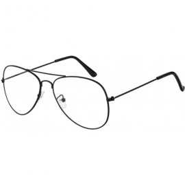 Square Classic Polarized UV400 Aviator Sunglasses Fashion Clear Glasses Men Women - Black - C318HTWWZE3 $15.08