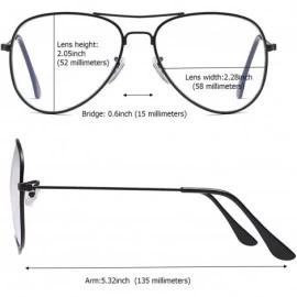Square Classic Polarized UV400 Aviator Sunglasses Fashion Clear Glasses Men Women - Black - C318HTWWZE3 $9.05