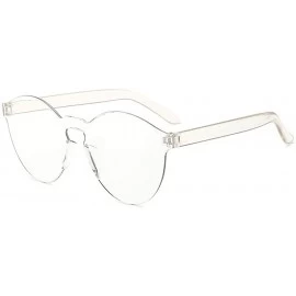 Round Unisex Fashion Candy Colors Round Outdoor Sunglasses Sunglasses - Transparent - C51905THAIK $20.61