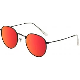 Sport Vintage Metal Round Oversized Sunglasses & Case Designer Sunglasse Women - Black&red - CU1808KQNSA $11.09