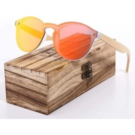 Aviator Cat Eye Sunglasses Bamboo Men New Cat Eye Glasses Pra Sun Glasses For Silver - Orange-1 - C518Y2NXSRW $14.28