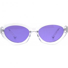 Oval Womens Sunglasses Unique Fashion Irregular Oval Shape Shades UV 400 - Clear - CL18C9KSWAU $12.84