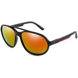 Oversized Vintage Men Polarized Sunglasses Male Pilot Oversized Sun Glasses Driving Shades Eyewear UV400 - Black Red - CF199Q...
