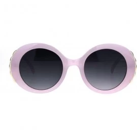 Oval Womens Retro Mod Thick Plastic Round Oval Plastic Sunglasses - Purple Smoke - C818K6YZW5X $7.63
