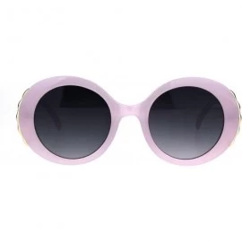 Oval Womens Retro Mod Thick Plastic Round Oval Plastic Sunglasses - Purple Smoke - C818K6YZW5X $18.20