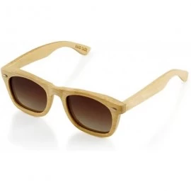 Square Polarized Bamboo lightweight Wood Vintage Sunglasses Men Women Eyewear - Brown - CS127DGR1FH $21.81