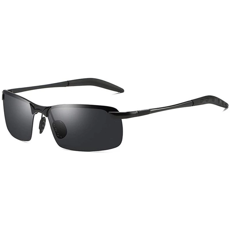 Sport Men'S Polarized Sunglasses Men Aluminum Sun Glasses Hd Sport Sunglasses For Men - C1 Black Black - CL18S9CUNKA $10.07