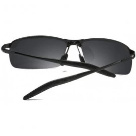 Sport Men'S Polarized Sunglasses Men Aluminum Sun Glasses Hd Sport Sunglasses For Men - C1 Black Black - CL18S9CUNKA $10.07