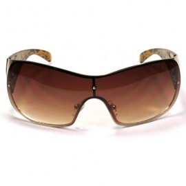 Shield Celebrity Designer Style Womens Sunglasses 7055 - Brown - CI11ESIG6T1 $8.98