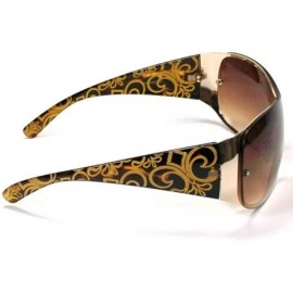 Shield Celebrity Designer Style Womens Sunglasses 7055 - Brown - CI11ESIG6T1 $8.98