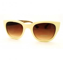 Square Womens Sunglasses Chic Square Cateye Animal Print Frame - Beige Brown - C811FDG6JNF $9.67