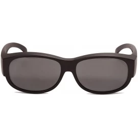 Goggle Fitover Polarized Sunglasses for Women Men-Wrap around sunglasses-UV400 protection - Black/Grey - CQ18QK2WMER $31.92