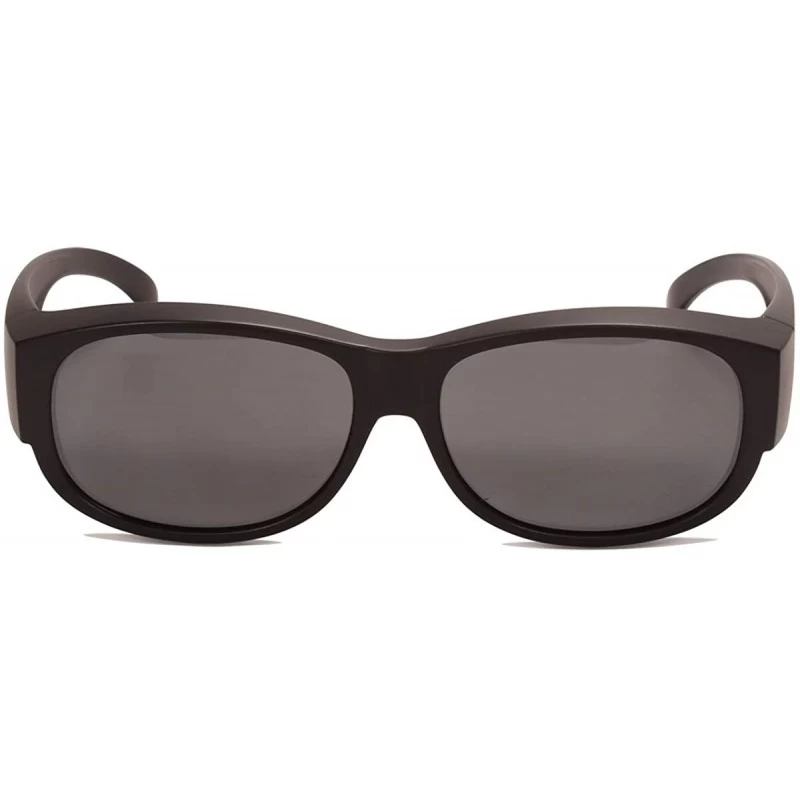 Goggle Fitover Polarized Sunglasses for Women Men-Wrap around sunglasses-UV400 protection - Black/Grey - CQ18QK2WMER $31.92