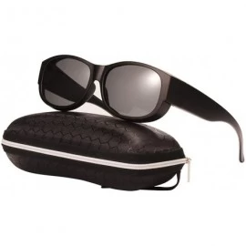 Goggle Fitover Polarized Sunglasses for Women Men-Wrap around sunglasses-UV400 protection - Black/Grey - CQ18QK2WMER $31.92