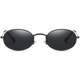 Oval Women Round Sunglasses Retro Sun Glasses For Girls Female Oval Sunglass Mirror - Silver Red - CX1999MR67R $10.70