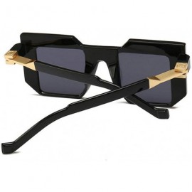 Square Retro Square Sunglasses Luxury Geometric Sun Glasses For Women Fashion Glasses Brand Designer Shades - CG18MDEHNKY $15.13