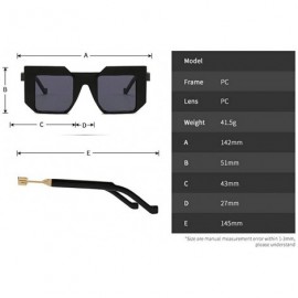Square Retro Square Sunglasses Luxury Geometric Sun Glasses For Women Fashion Glasses Brand Designer Shades - CG18MDEHNKY $15.13