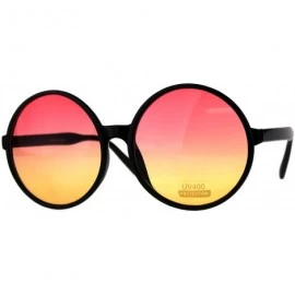 Oversized Womens Hippie Groove Tie Dye Gradient Lens Plastic Round Sunglasses - Red Orange - CY18DK48TMW $23.52