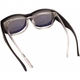 Goggle Fitover Polarized Sunglasses for Women Men-Wrap around sunglasses-UV400 protection - Black/Grey - CQ18QK2WMER $31.92