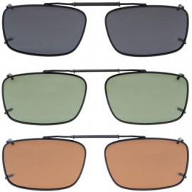 Rectangular Grey/Brown/G15 Lens 3-pack Clip-on Polarized Sunglasses 54x34MM - Mix - CA12N4YYIF1 $34.74