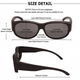 Goggle Fitover Polarized Sunglasses for Women Men-Wrap around sunglasses-UV400 protection - Black/Grey - CQ18QK2WMER $31.92