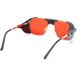 Square Retro Gothic Steampunk Sunglasses for Women Men square Lens Metal Frame sunglasses John Lennon square Sunglasses - CV1...
