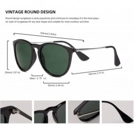 Oversized Vintage Round polarized Sunglasses Classic Retro design Styles Shades - Dark Green Lens/Black Frame - CD18IGYAY2N $...