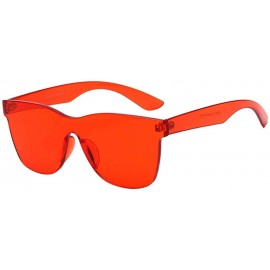 Wrap Women New Fashion Heart-shaped Shades Sunglasses Integrated UV Candy Colored Glasses - Red - CF18SS47SRO $17.19
