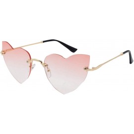 Rimless Polarized Protection Sunglasses Rimless Sunglass - Pink - CN19039C85W $24.86