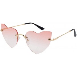 Rimless Polarized Protection Sunglasses Rimless Sunglass - Pink - CN19039C85W $8.86