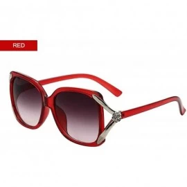 Oval Vintage V Shape Frame Sunglasses for Women PC Resin UV 400 Protection Sunglasses - Wine Red - CU18SASS4M4 $11.48