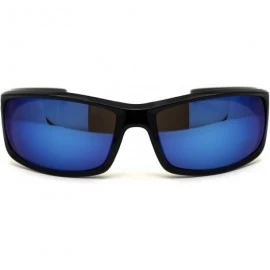 Sport Locs Mens Rectangular Warp Gangster Cholo Sunglasses - Black Blue Mirror - CH1966UE32W $10.85