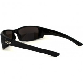 Sport Locs Mens Rectangular Warp Gangster Cholo Sunglasses - Black Blue Mirror - CH1966UE32W $10.85